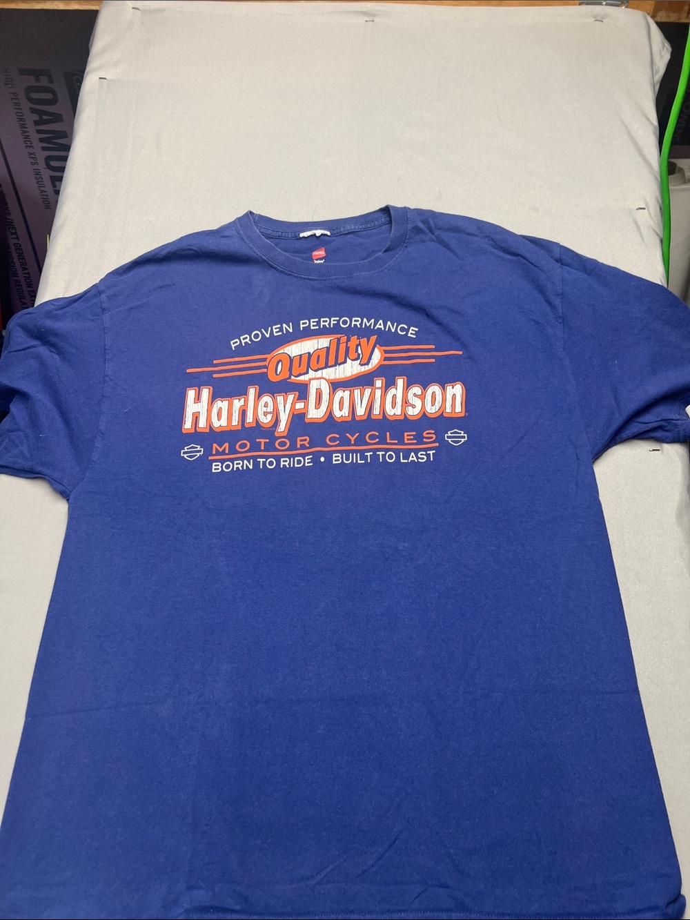 Harley-Davidson Royal Blue Tee with Orange & White Logo